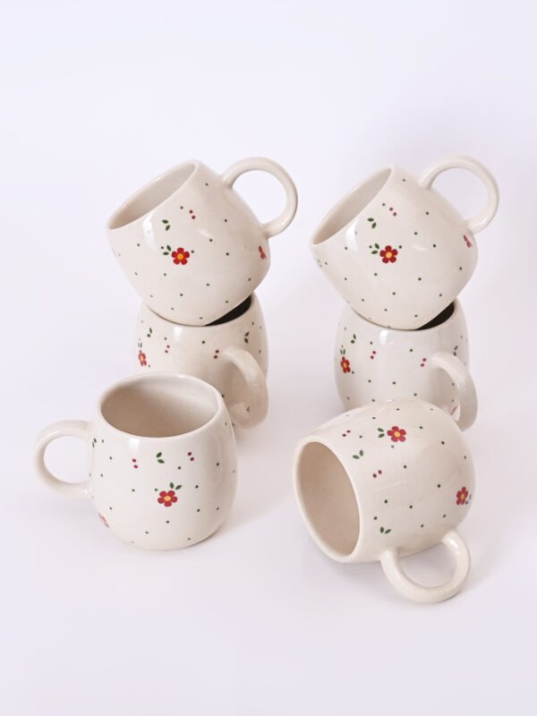 Azure Petals Tea Cups Set of 6