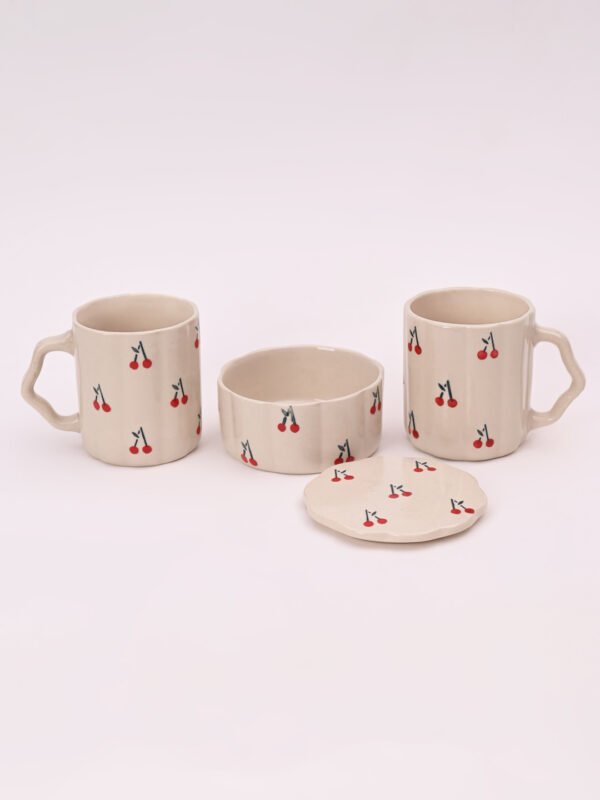 Set of Cherry Mug and Mini Cookie Jar