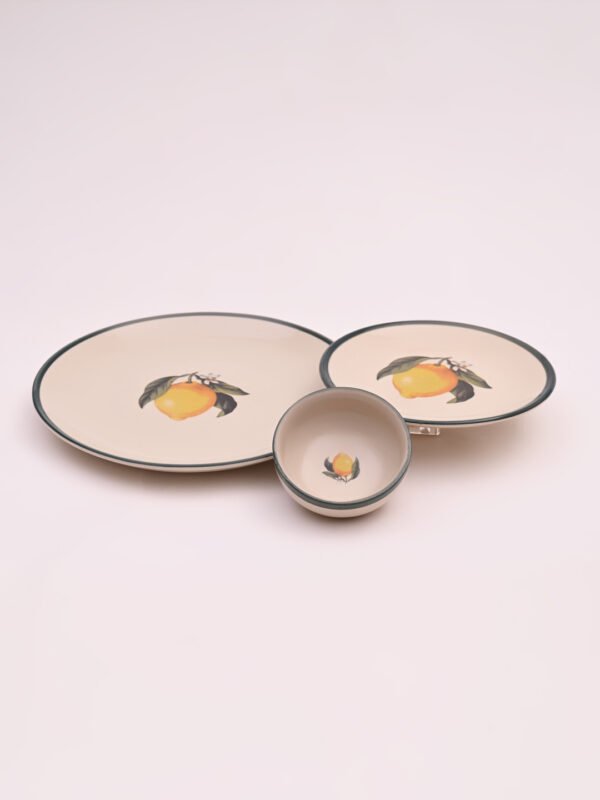 Citrus Grove Dinner Set | Set of 4 Full Plates & 4 Quarter Plates & 4 Bowls