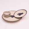Midnight Vineyard Dinner Set | Set of 4 Full Plates & 4 Quarter Plates & 4 Bowls