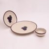 Midnight Vineyard Dinner Set | Set of 4 Full Plates & 4 Quarter Plates & 4 Bowls