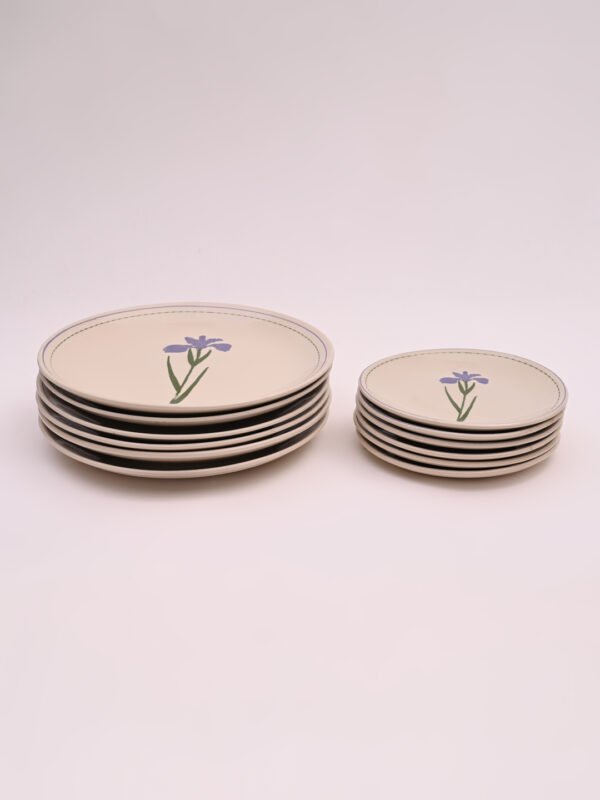DSC_3461 Amethyst Lily Dinner Set | Set of 4 Full Plates & 4 Quarter Plates