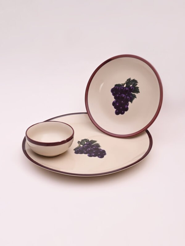DSC_3464 Midnight Vineyard Dinner Set | Set of 6 Full Plates & 6 Quarter Plates & 6 Bowls