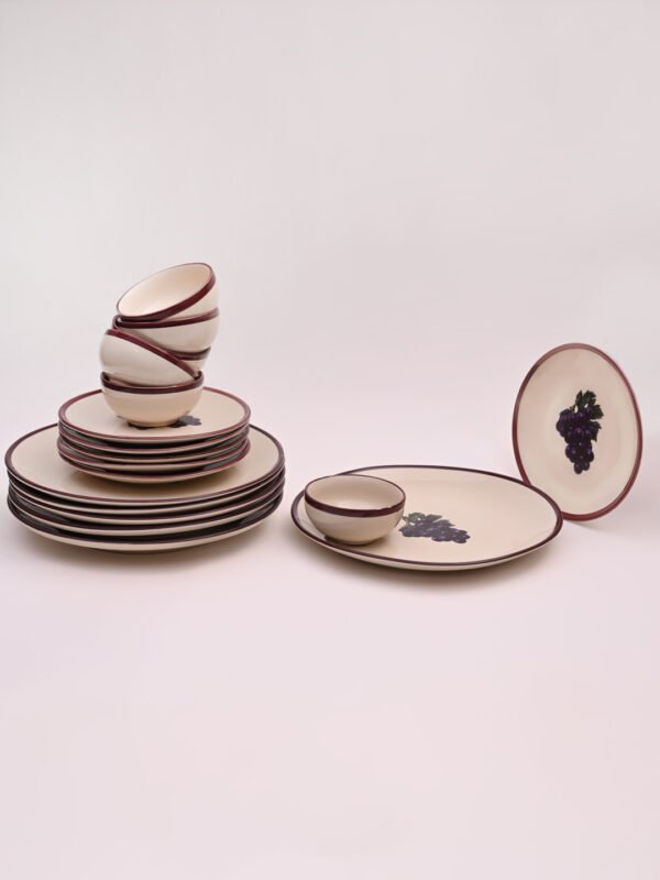 DSC_3465 Midnight Vineyard Dinner Set | Set of 6 Full Plates & 6 Quarter Plates & 6 Bowls