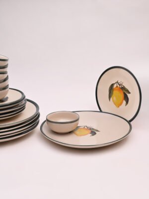 Citrus Grove Dinner Set | Set of 6 Full Plates & 6 Quarter Plates & 6 Bowls