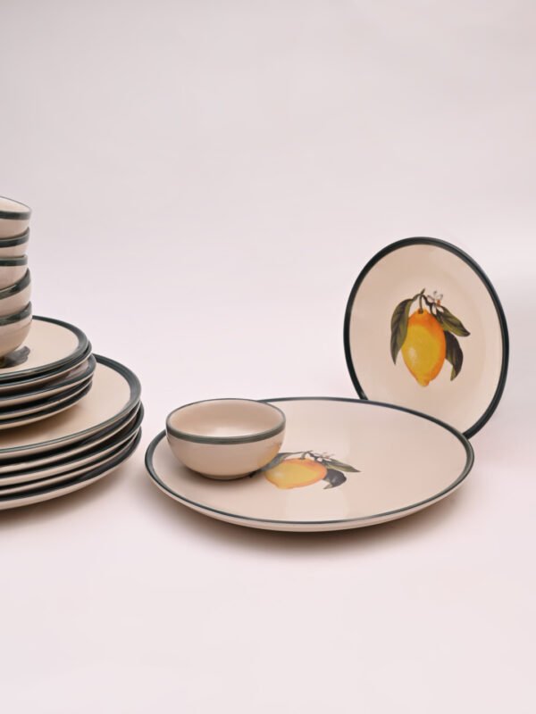 DSC_3472 Citrus Grove Dinner Set | Set of 6 Full Plates & 6 Quarter Plates & 6 Bowls